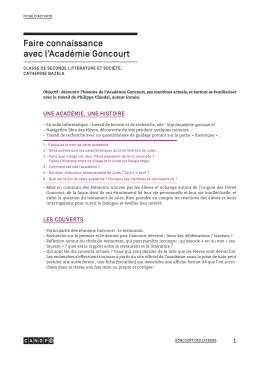 Faire connaissance avec l`Académie Goncourt