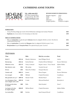 catherine-anne toupin - Agence artistique Micheline St