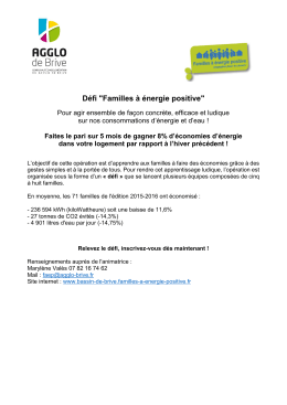 D&eacute;fi "Familles &agrave; &eacute;nergie positive"