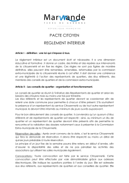 Réglement intérieur du Pacte Citoyen