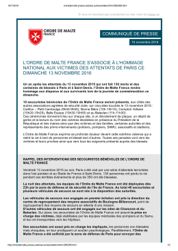l`ordre de malte france s`associe à l`hommage national aux victimes