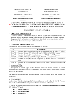 AONO N° 162 PAD-AG ,vehicules en 06 lots Fr