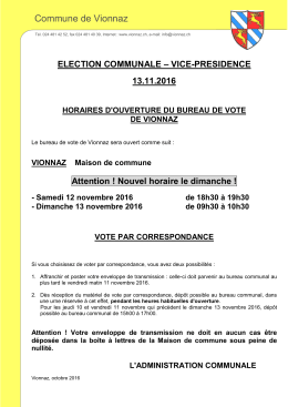 Horaire du bureau de vote