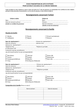 fiche de pre inscription en structure municipale