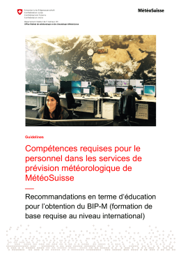Comp&eacute;tences requises pour le personnel dans les