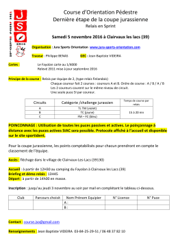 voir l`annonce de course - Jura Sports Orientation
