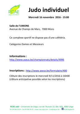 Judo individuel - RCAE