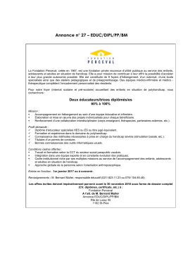 Annonce n&deg; 27 &ndash; EDUC/DIPL/PP/BM