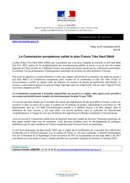 La Commission européenne valide le plan France Très Haut Débit