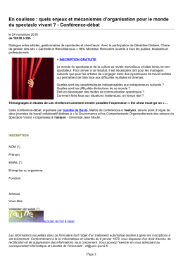 quels enjeux et m&eacute;canismes d`organisation pour le