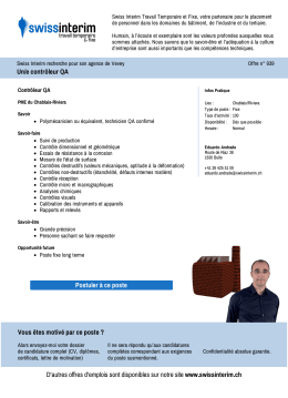 Un/e contrôleur QA - PDF de l`Annonce du 10.11.2016