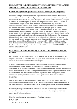 Extrait du r&egrave;glement sportif de la marche nordique en comp&eacute;tition