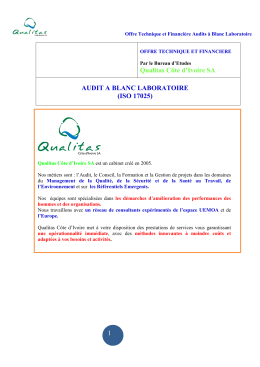 Audit à Blanc laboratoire - Bienvenue sur le site de Qualitas Côte d