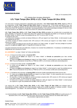 Ce communiqué de presse ne peut être publié ou