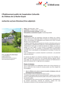 Appel &agrave; candidature Chateau de la Roche Guyon