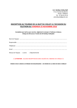 INSCRIPTION AU TOURNOI DE LA NUIT DU VOLLEY A L
