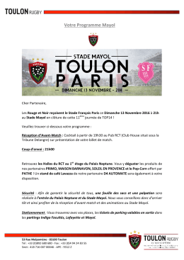 Votre Programme Mayol - Rugby Club Toulonnais