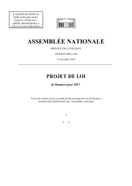 Texte résultant des délibérations de l`Assemblée nationale