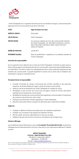 Poste : adjointe &agrave; la direction