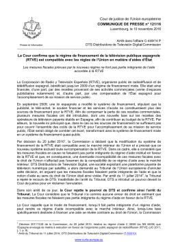 (RTVE) est compatible avec les r&egrave;gles de l - curia