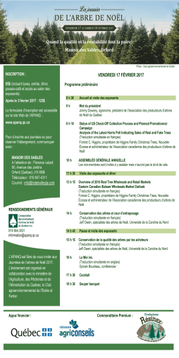 Programmation des journ&eacute;es