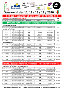 Feuille de la semaine