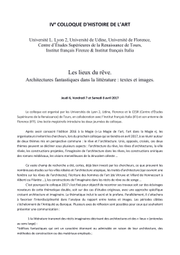 Les lieux du rêve. - Centre d`Études Supérieures de la Renaissance