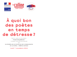 Théâtre de la Colline, 7 novembre à 20h