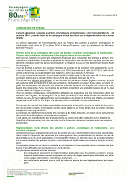 Conseil spécialisé "plantes à parfum, aromatiques