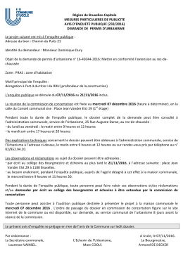 DEMANDE DE PERMIS D`URBAN