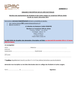 annexe 2 - Licence de Chimie