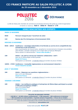 CCI FRANCE PARTICIPE AU SALON POLLUTEC &Agrave; LYON