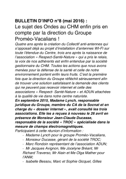 BULLETIN D`INFO n&deg;8