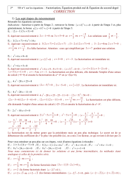 TD1 partiellement corrig&eacute;