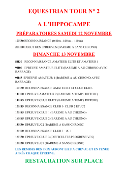EQUESTRIAN TOUR N° 2 A L`HIPPOCAMPE