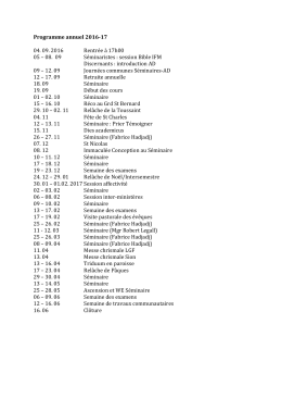 Programme annuel 2016