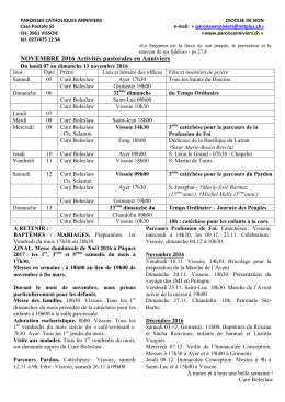 Messes d&egrave;s le 07.11.16
