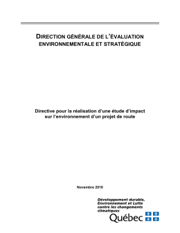 Directive pour la réalisation d`une étude d`impact sur l