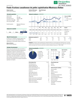 Fonds d`actions canadiennes de petite capitalisation Montrusco Bolton