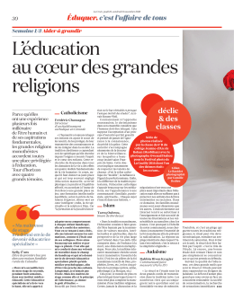 1110 L`&eacute;ducation au coeur des grandes religions