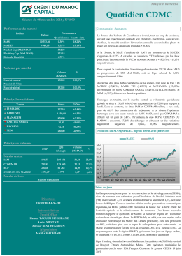Quotidien CDMC - Bourse de Casablanca