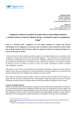 Contact Center as a Service, Western Europe » de Gar