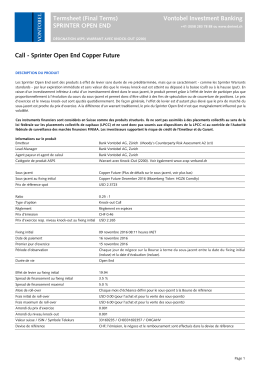 Sprinter Open End Copper Future - Derinet