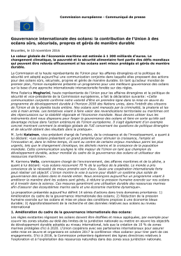 Gouvernance internationale des oc&eacute;ans: la contribution de
