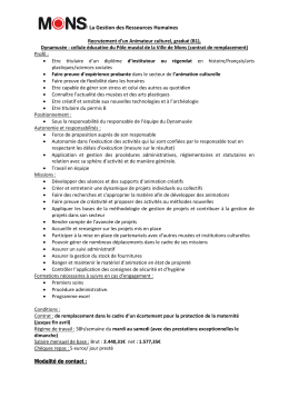 Charg&eacute; de mission, cellule expo du Pole mus&eacute;al de la Ville de Mons