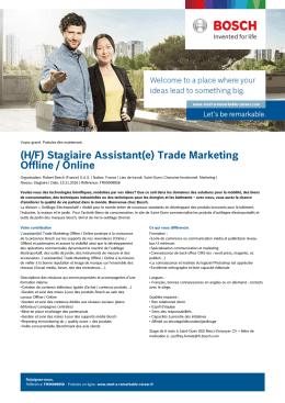 (H/F) Stagiaire Assistant(e) Trade Marketing Offline / Online