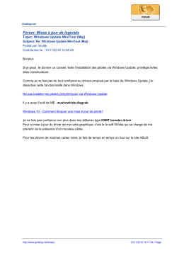 Forum: Mises &agrave; jour de logiciels