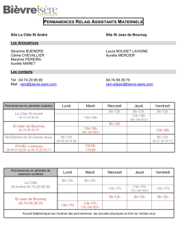 permanences du RAM - Bièvre Isère Communauté