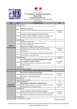 12 s&eacute;minaire "Coh&eacute;sion nationale et citoyennet&eacute;"