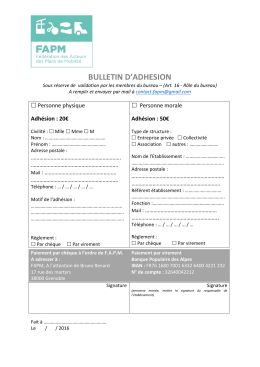 bulletin d`adhesion